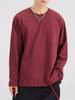 Men's Plus Size Solid Color Casual Long Sleeve T-Shirt by Simply Love