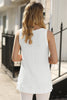 Black Scoop Neck Waffle Knit Splicing Flowy Vest