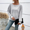 Women’s Textured Round-Neck Long-Sleeve Pullover by FitiqueFit