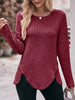 Ribbed Knit Long Sleeve T-Shirt by Simply Love