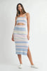 Multi Color Striped Front Cutout Knit Midi Dress For Women – Vibrant Striped Bodycon Dress, Cutout Knit Dress, Stylish Summer Midi Dress, Trendy Statement Dress by Stevvex