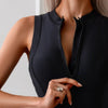 Women's Zip-Up Sleeveless Athletic One-Piece Swimsuit – Conservative High-Waist by FitiqueFit