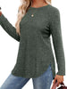 Ribbed Knit Long Sleeve T-Shirt by Simply Love