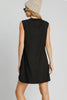 Round Neck Sleeveless High-Low Curved Hemline Mini Dress – Trendy High-Low Dress, Sleeveless Mini Dress, Curved Hemline Dress, Flattering Round Neck Dress, Chic High-Low Dress by Stevvex