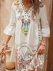Exquisite Summer Feminine Lace Detail Printed Dress Chic Midi Lightweight Dress by Stevvex