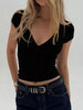 Elegant Wrap V-Neck Slim Fit T-Shirt by Simply Love