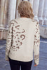 Camel Asymmetric Leopard Print Detail Drop Shoulder Sweater by Wild and Free Boutique