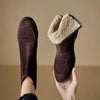 Women’s Fleece-Lined Ankle Boots – Round Toe Low Heel Winter Boots by FitiqueFit