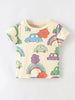Children's Cartoon Car & Rainbow Print Short Sleeve T-Shirt by Simply Love