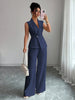 Women's Sleeveless Blazer & Straight-Leg Pants Two-Piece Set by FitiqueFit