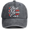 Best Mom Ever Adjustable Embroidered Wash Cotton Cap by FitiqueFit