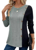 Color Block Ribbed Knit T-Shirt by Simply Love