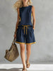Solid Color Loose Casual Vest and Shorts Set by FitiqueFit