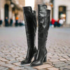 Pointed Toe Chunky-Heel Knee-High Boots – Knee High Leather Boots by FitiqueFit