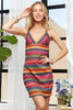 Contrast Striped V-Neck Mini Dress – Bold & Trendy Striped Dress with Flattering V-Neckline and Playful Mini Length for Casual Summer Style by Stevvex