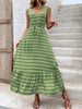 Vintage Printed V-Neck Tie Waist Midi Dress Lightweight Trendy & Elegant Dress for Women by Stevvex