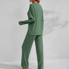 Women’s Ribbed Long Sleeve Top and Pants Loungewear Set by FitiqueFit