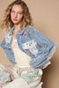 Elegant Delicate Crochet Patch Embroidered Button Up Jacket Bohemian Charming Classic Elegant Jacket by Stevvex