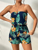 Tropical Print Strapless Elastic Waist Romper by Wild and Free Boutique
