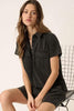 Button Detail Collared Neck Short Sleeve Shirt Dress For Women – Casual, Chic and Versatile Wardrobe Essential by Stevvex