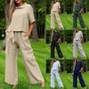 Round-Neck 3/4 Sleeve Top & Pants Two-Piece Set – 6 Colors, S–XXL by FitiqueFit