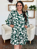 Double Take Full Size Printed Ruffle Hem Dress with Pocket Stylish & Functional Women Dress by Stevvex