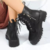 Round Toe Block Heels Boots with Mid-Heel Comfort by FitiqueFit