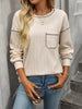 Casual Pocket Detail Long Sleeve T-Shirt by Simply Love