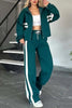 Women’s Y2K Striped Zip-Top Jacket – Retro Track Sports Suit by FitiqueFit
