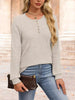 Ribbed Knit Button-Front Long Sleeve T-Shirt by Simply Love