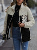 Unique Autumn Leopard Color Block Zip-Up Jacket Trendy Lightweight Jacket with Pockets Charming Winter Jacket by Stevvex