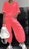Women’s Cotton Linen Long Sleeve Top and Pants Set by FitiqueFit