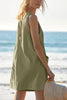Lovelet Round Neck Sleeveless Romper with Pockets