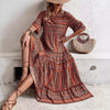 Retro Loose Mixed Color Half Sleeve Dress