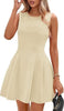 Sleeveless Solid Color Pleated Dress | Flared Midi Casual by FitiqueFit