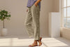 Cropped Pants With Decorative Buttons Along the Side Seams by FitiqueFit