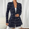 Women’s Plaid Double-Breasted Blazer by FitiqueFit