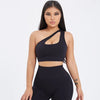 Seamless One-Shoulder Bra & Scrunch Leggings Set - High Waisted Yoga Pants by FitiqueFit