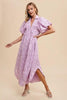 Romantic Floral Detail Puff Sleeve Dress Feminine Elegant Dress for Women Long Dress For Summer by Stevvex