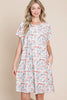 Printed Round Neck Short Sleeve Tee Dress For Women – Casual and Comfortable Dress with Printed Design and Pockets by Stevvex