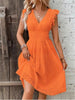 Waisted V-Neck Lace Midi Dress by FitiqueFit