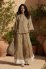 Women's Cotton-Linen V-Neck 3/4 Sleeve Shirt & Wide-Leg Pants Set by FitiqueFit