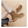 Women's Retro Chunky Heel Mid-Calf Martin Boots – Side Zipper by FitiqueFit