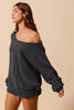 SO ME Loose Fit Exposed Seam Slouchy Boucle Sweater by FitiqueFit