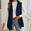 Women's Textured Sleeveless Hooded Vest by FitiqueFit