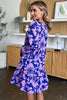 Double Take Full Size Printed Ruffle Hem Dress with Pocket Stylish & Functional Women Dress by Stevvex