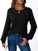 Ribbed Knit Decor Button Long Sleeve T-Shirt by Simply Love