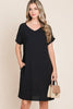 V-Neck Short Sleeve Dress with Pockets For Women – Casual, Versatile and Stylish Dress with Convenient Pockets for Everyday Wear by Stevvex