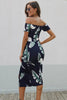 Charming Printed Off-Shoulder Midi Dress with Slit Classy & Feminine Look by Stevvex
