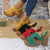 Women's Peep-Toe Chunky Heel Buckle Sandals by FitiqueFit